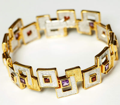 Shatter Square Sterling Silver Bracelet - Juvite Jewelry - sterling silver 14k gold plated jewelry
