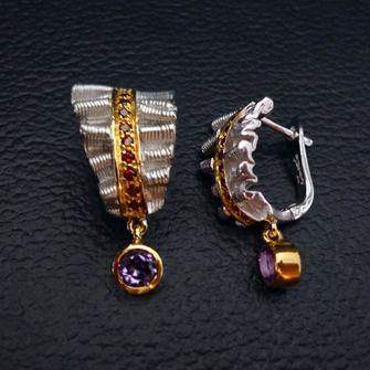 Eros Folds Sterling Silver Earrings - Juvite Jewelry - sterling silver 14k gold plated jewelry