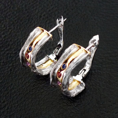 Wonderful Hues Sterling Silver Earrings - Juvite Jewelry - sterling silver 14k gold plated jewelry