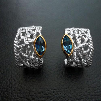 Muscadine Weave Sterling Silver Earrings - Juvite Jewelry - sterling silver 14k gold plated jewelry