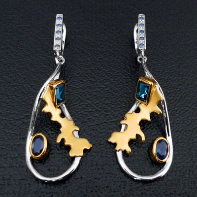 Mystery Loop Sterling Silver Earrings - Juvite Jewelry - sterling silver 14k gold plated jewelry