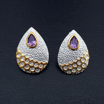 Honeycomb Sterling Silver Earrings - Juvite Jewelry - sterling silver 14k gold plated jewelry