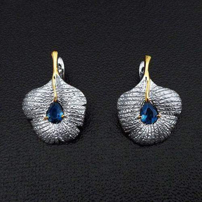 Bliss Lotus Sterling Silver Earrings - Juvite Jewelry - sterling silver 14k gold plated jewelry
