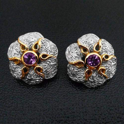 Utopia Flower Sterling Silver Earrings - Juvite Jewelry - sterling silver 14k gold plated jewelry