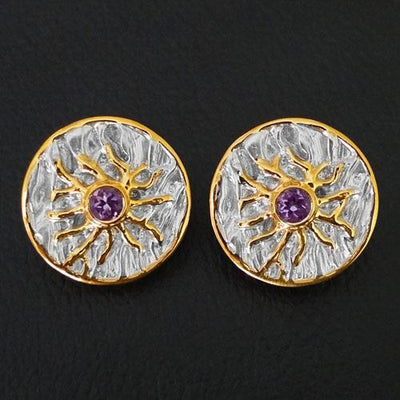 Medusa Shield Sterling Silver Earrings - Juvite Jewelry - sterling silver 14k gold plated jewelry
