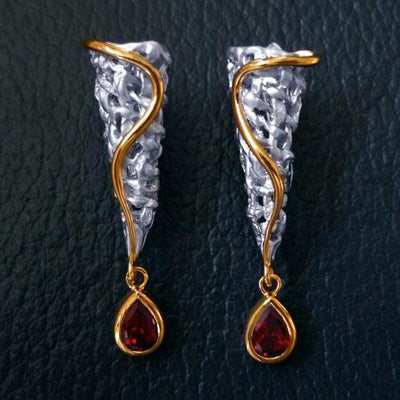 Spyral Thread Sterling Silver Earrings - Juvite Jewelry - sterling silver 14k gold plated jewelry