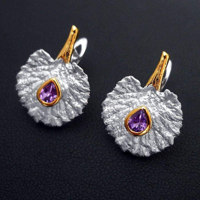 Sacred Leaf Sterling Silver Earrings - Juvite Jewelry - sterling silver 14k gold plated jewelry