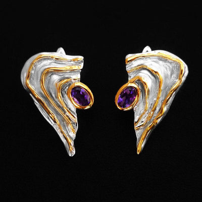 Lava Flow Sterling Silver Earrings - Juvite Jewelry - sterling silver 14k gold plated jewelry