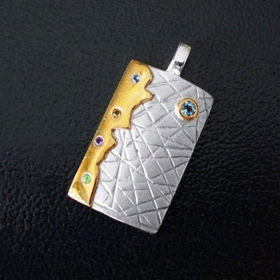 Grey Futurism Sterling Silver Pendant - Juvite Jewelry - sterling silver 14k gold plated jewelry