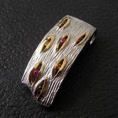 Birch Bark Sterling Silver Pendant - Juvite Jewelry - sterling silver 14k gold plated jewelry