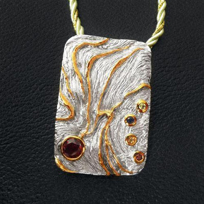 Volcano Flow Sterling Silver Pendant - Juvite Jewelry - sterling silver 14k gold plated jewelry
