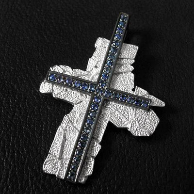 Frosted Cross Sterling Silver Pendant - Juvite Jewelry - sterling silver 14k gold plated jewelry