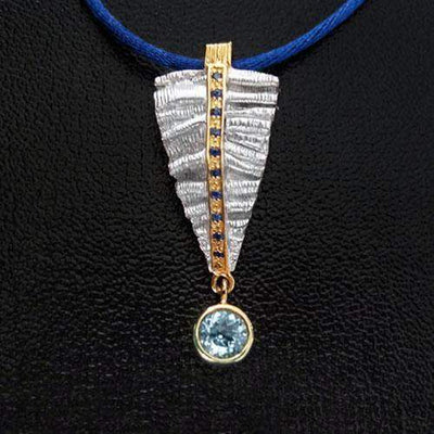 Eros Folds Sterling Silver Pendant - Juvite Jewelry - sterling silver 14k gold plated jewelry