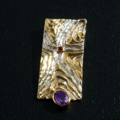 Lava Flow Sterling Silver Pendant - Juvite Jewelry - sterling silver 14k gold plated jewelry