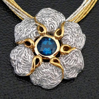Utopia Flower Sterling Silver Pendant - Juvite Jewelry - sterling silver 14k gold plated jewelry