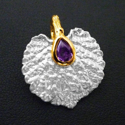 Sacred Leaf Sterling Silver Pendant - Juvite Jewelry - sterling silver 14k gold plated jewelry