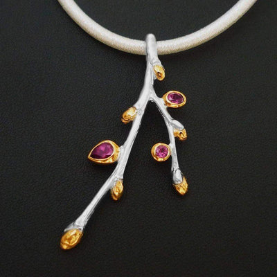 Alder Branch Sterling Silver Pendant - Juvite Jewelry - sterling silver 14k gold plated jewelry