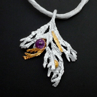 Thuja Flora Sterling Silver Pendant - Juvite Jewelry - sterling silver 14k gold plated jewelry