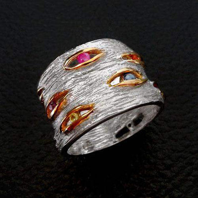 Birch Bark Sterling Silver Ring - Juvite Jewelry - sterling silver 14k gold plated jewelry