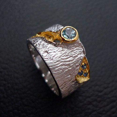 Aurum Slash Sterling Silver Ring - Juvite Jewelry - sterling silver 14k gold plated jewelry