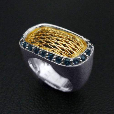 Bee Net Rhodium Gold Ring - Juvite Jewelry - sterling silver 14k gold plated jewelry