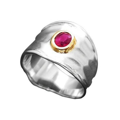 Vanity Sterling Silver and 14k Gold Ring - Juvite Jewelry - sterling silver 14k gold plated jewelry