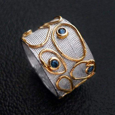 Borneo Gold Filigree Sterling Silver Ring - Juvite Jewelry - sterling silver 14k gold plated jewelry