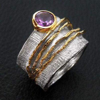 Canyon Edge Rhodium Gold Ring - Juvite Jewelry - sterling silver 14k gold plated jewelry