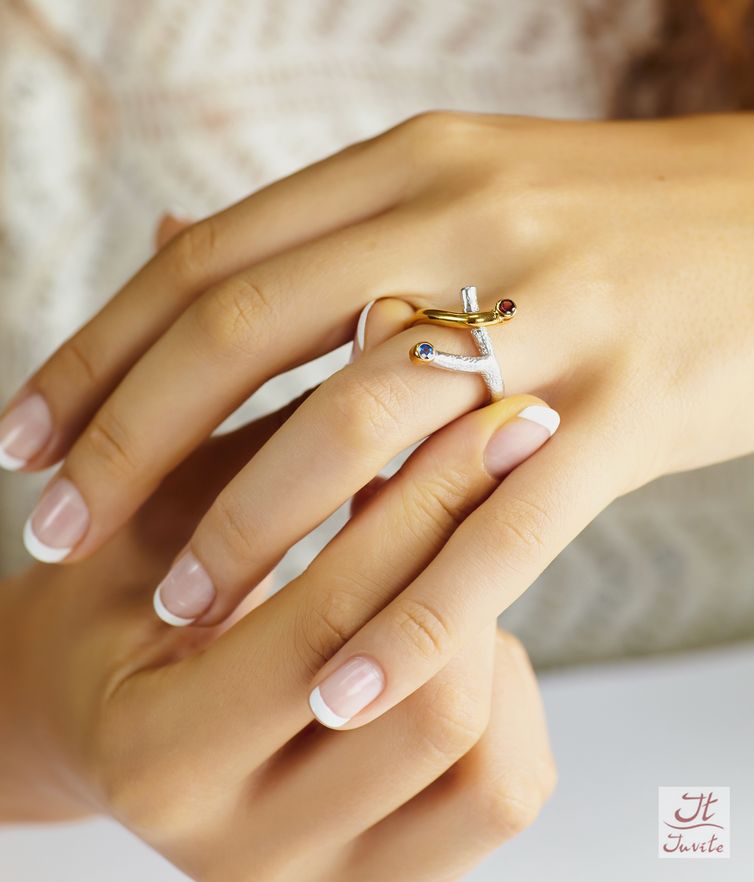 Cross Branch Sterling Silver Ring