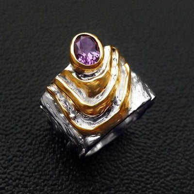 Lava Flow Rhodium Gold Ring - Juvite Jewelry - sterling silver 14k gold plated jewelry