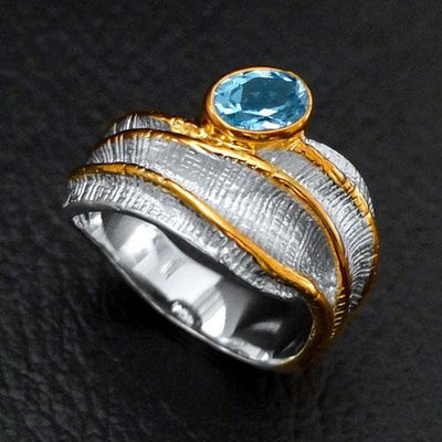 Layers Sterling Silver Ring - Juvite Jewelry - sterling silver 14k gold plated jewelry