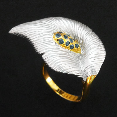 Palm Leaf Sterling Silver Ring - Juvite Jewelry - sterling silver 14k gold plated jewelry