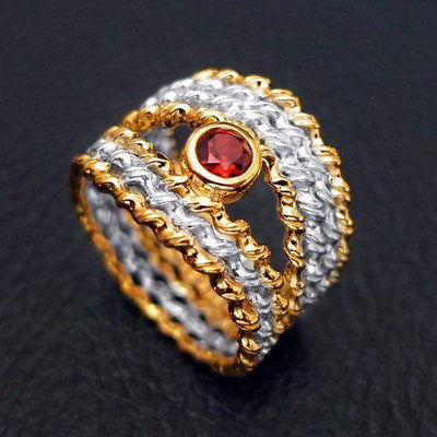 Cosmic Spiral Rhodium Gold Ring - Juvite Jewelry - sterling silver 14k gold plated jewelry
