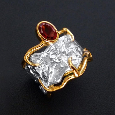 Holistic Roots Rhodium Gold Ring - Juvite Jewelry - sterling silver 14k gold plated jewelry